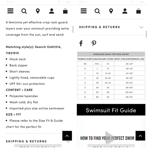 TORRID Blue Ocean swim top rash guard, 4X. - Picture 10 of 10